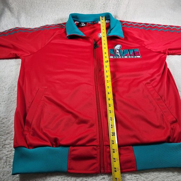Starter Red Michael Strahan NFL Super Bowl LVII Embroidered Track Jacket Sz XL - Picture 10 of 12